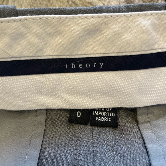Theory super slim edition pants size 0. Color grey. EUC - Picture 2 of 5